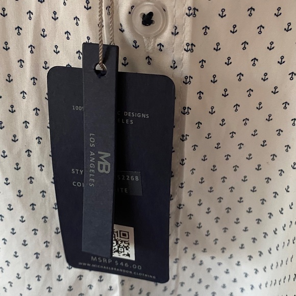 Michael Brandon Small Anchor Button Down TShirt - Picture 8 of 8